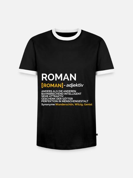 Roman - Männer Kontrast-T-Shirt - Schwarz/Weiß