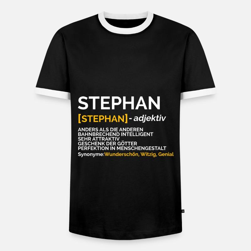 Stephan - Männer Kontrast-T-Shirt - Schwarz/Weiß