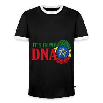 Ethiopia Africa Gift Idea - Men's Ringer Shirt - black/white - Front - AI Model Female 172 light (172cm) & AI Model Male 178 light (178cm)