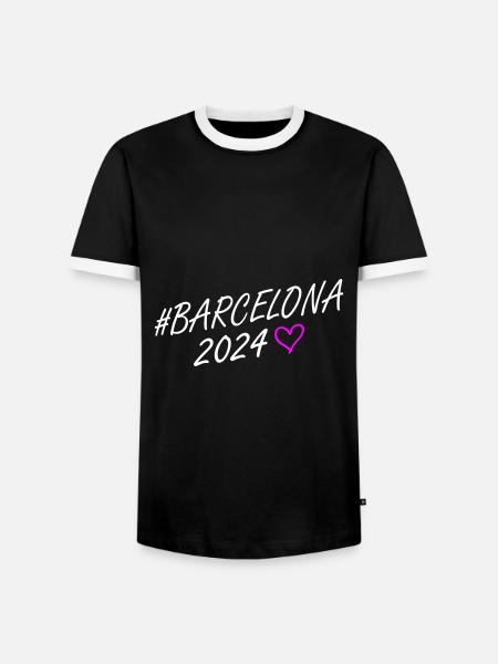 Barcelone 2024 Heart Trip - T-shirt contrasté Homme - noir/blanc