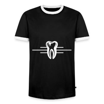 Zahn Icon Zahnarzt - Männer Kontrast-T-Shirt - Schwarz/Weiß - Vorne - AI Model Female 172 light (172cm) & AI Model Male 178 light (178cm)