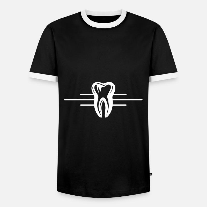Tooth Icon Dentist - Men's Ringer Shirt - black/white