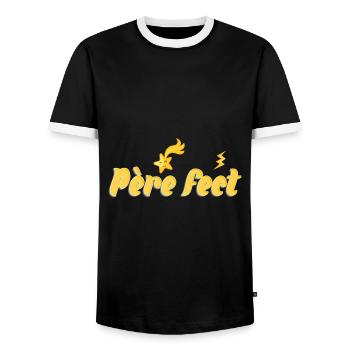 Père fect - T-shirt contrasté Homme - noir/blanc - Devant - AI Model Female 172 light (172cm) & AI Model Male 178 light (178cm)