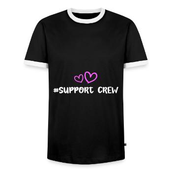 Support Crew Herz Liebe - Männer Kontrast-T-Shirt - Schwarz/Weiß - Vorne - AI Model Female 172 light (172cm) & AI Model Male 178 light (178cm)