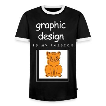 Designer Graphic Designer Graphic Designer Artist - Men's Ringer Shirt - black/white - Front - AI Model Female 172 light (172cm) & AI Model Male 178 light (178cm)
