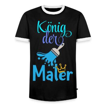 König der Maler Handwerker Beruf malen - Männer Kontrast-T-Shirt - Schwarz/Weiß - Vorne - AI Model Female 172 light (172cm) & AI Model Male 178 light (178cm)