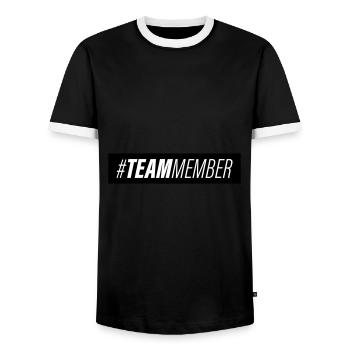 Team Symbol - Männer Kontrast-T-Shirt - Schwarz/Weiß - Vorne - AI Model Female 172 light (172cm) & AI Model Male 178 light (178cm)
