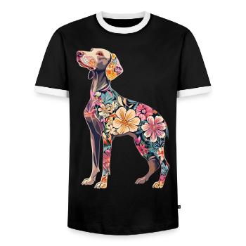 Weimaraner - Männer Kontrast-T-Shirt - Schwarz/Weiß - Vorne - AI Model Female 172 light (172cm) & AI Model Male 178 light (178cm)