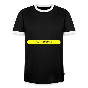 Membre du personnel - T-shirt contrasté Homme - noir/blanc - Devant - AI Model Female 172 light (172cm) & AI Model Male 178 light (178cm)