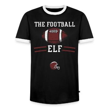 The Football Elf - Football - Männer Kontrast-T-Shirt - Schwarz/Weiß - Vorne - AI Model Female 172 light (172cm) & AI Model Male 178 light (178cm)