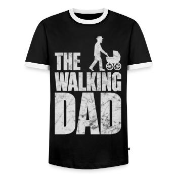 Der Walking Dad Geschenke für Männer - Männer Kontrast-T-Shirt - Schwarz/Weiß - Vorne - AI Model Female 172 light (172cm) & AI Model Male 178 light (178cm)