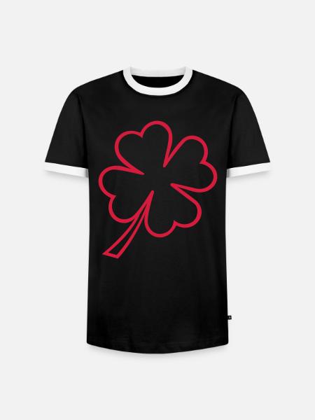 lucky clover st patrick - Men's Ringer Shirt - black/white