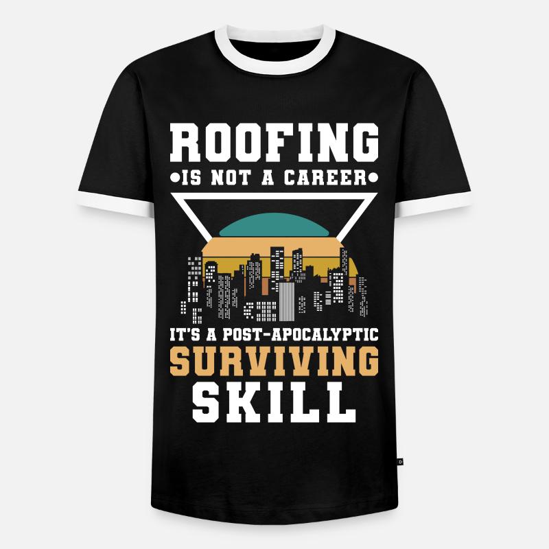 Master Roofer Construction Site - Men's Ringer Shirt - black/white