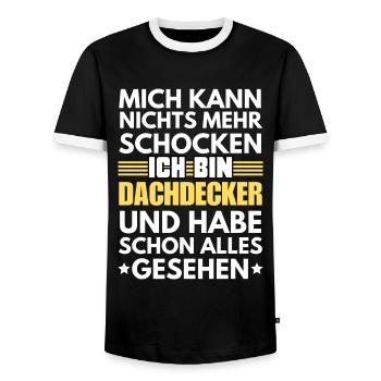 Couvreur non choquable - T-shirt contrasté Homme - noir/blanc - Devant - AI Model Female 172 light (172cm) & AI Model Male 178 light (178cm)