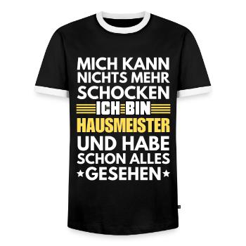 Concierge non choquable - T-shirt contrasté Homme - noir/blanc - Devant - AI Model Female 172 light (172cm) & AI Model Male 178 light (178cm)