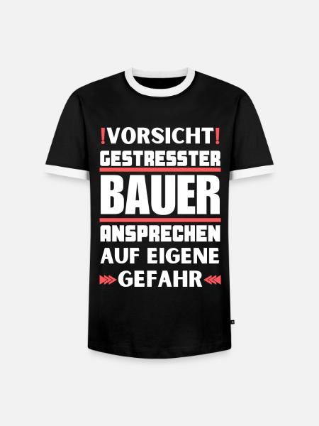 Gestresster Bauer nicht ansprechen! - Männer Kontrast-T-Shirt - Schwarz/Weiß