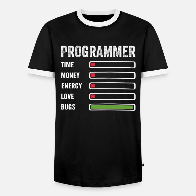 Developer Humor Programmer Coder - Men's Ringer Shirt - black/white