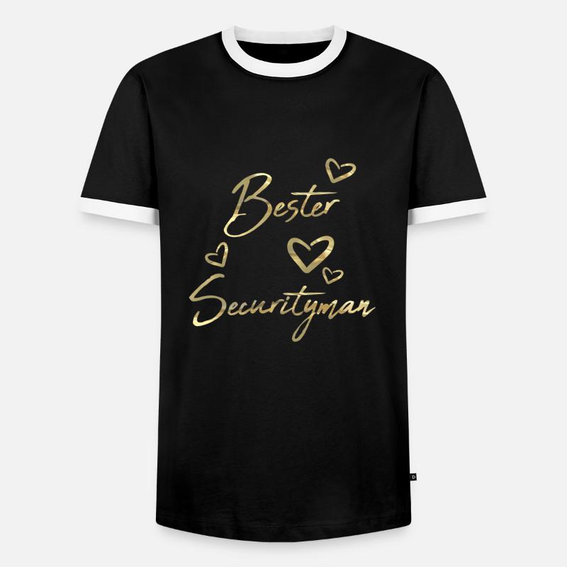 Bester Securityman - Männer Kontrast-T-Shirt - Schwarz/Weiß