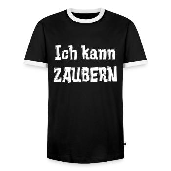 Zaubern - Männer Kontrast-T-Shirt - Schwarz/Weiß - Vorne - AI Model Female 172 light (172cm) & AI Model Male 178 light (178cm)