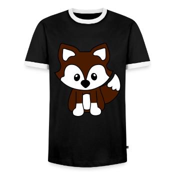 châtaigne - T-shirt contrasté Homme - noir/blanc - Devant - AI Model Female 172 light (172cm) & AI Model Male 178 light (178cm)