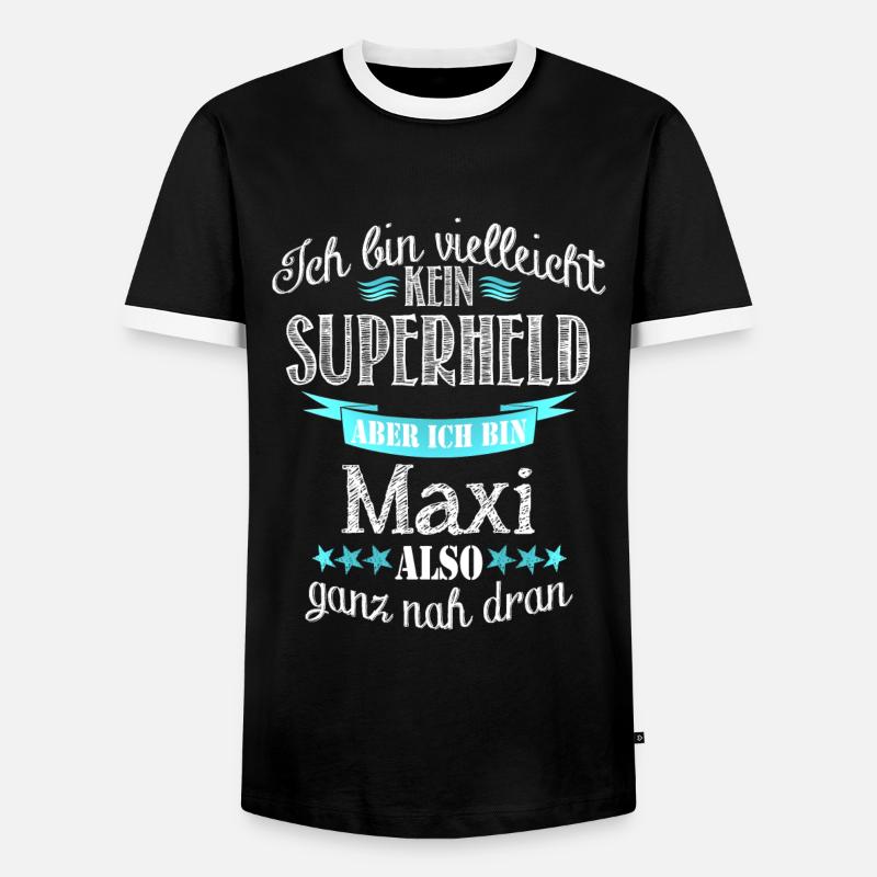 maxi - Männer Kontrast-T-Shirt - Schwarz/Weiß