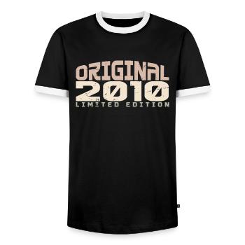 Jahrgang 2010 limitierte Auflage 2010 Geburtstag - Männer Kontrast-T-Shirt - Schwarz/Weiß - Vorne - AI Model Female 172 light (172cm) & AI Model Male 178 light (178cm)