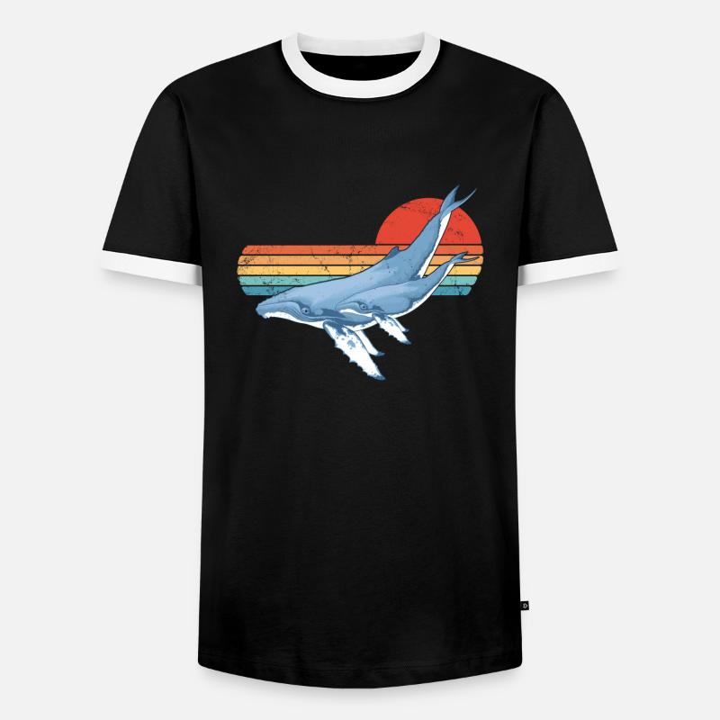 Humpbacks - Men's Ringer Shirt - black/white