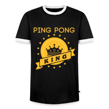 ping pong king - Männer Kontrast-T-Shirt - Schwarz/Weiß - Vorne - AI Model Female 172 light (172cm) & AI Model Male 178 light (178cm)
