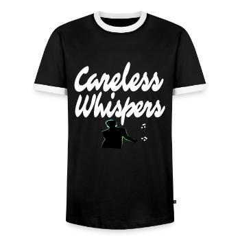 Careless Whispers T Shirt Geschenk - Männer Kontrast-T-Shirt - Schwarz/Weiß - Vorne - AI Model Female 172 light (172cm) & AI Model Male 178 light (178cm)