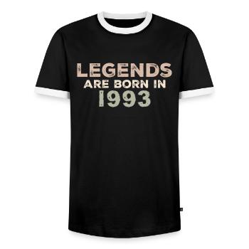 Legenden 1993 Jahrgang Retro Geburtstag Original - Männer Kontrast-T-Shirt - Schwarz/Weiß - Vorne - AI Model Female 172 light (172cm) & AI Model Male 178 light (178cm)