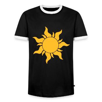 Sun - Men's Ringer Shirt - black/white - Front - AI Model Female 172 light (172cm) & AI Model Male 178 light (178cm)