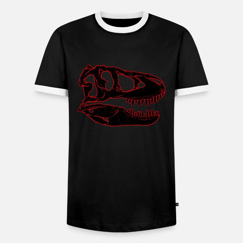 Tarbosaurus Fossil Schädel - Männer Kontrast-T-Shirt - Schwarz/Weiß