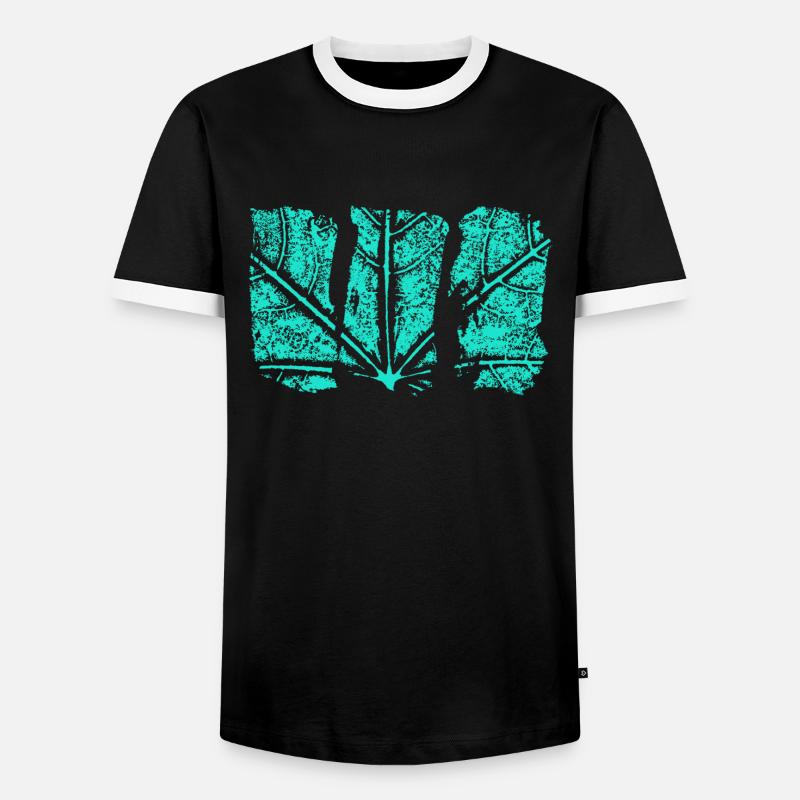 Blätter Struktur - Abstrakt Muster - Männer Kontrast-T-Shirt - Schwarz/Weiß