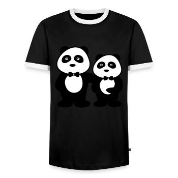 grand frere - T-shirt contrasté Homme - noir/blanc - Devant - AI Model Female 172 light (172cm) & AI Model Male 178 light (178cm)