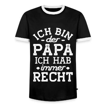 Papa weiß alles Vater hat recht lustiges Geschenk - Männer Kontrast-T-Shirt - Schwarz/Weiß - Vorne - AI Model Female 172 light (172cm) & AI Model Male 178 light (178cm)
