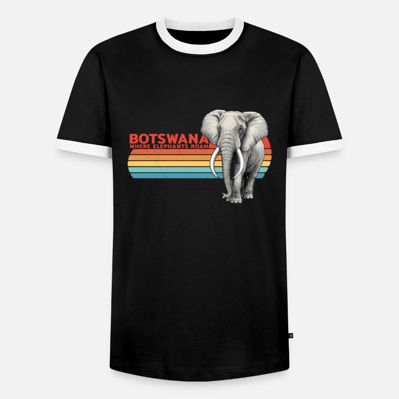 Elephant Botswana - Men's Ringer Shirt - black/white