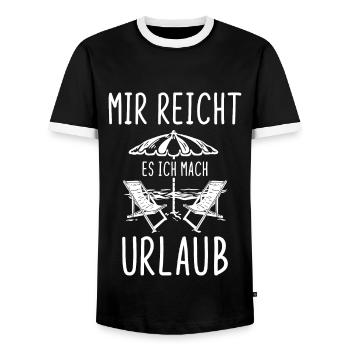 Mir reichts, ich mach Urlaub! Ferien, Sommer Sonne - Männer Kontrast-T-Shirt - Schwarz/Weiß - Vorne - AI Model Female 172 light (172cm) & AI Model Male 178 light (178cm)