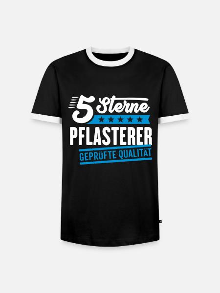 5Sterne Pflasterer - Männer Kontrast-T-Shirt - Schwarz/Weiß