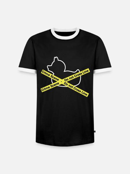 Quietscheentchen Tatort - Polizeiabsperrung - Männer Kontrast-T-Shirt - Schwarz/Weiß