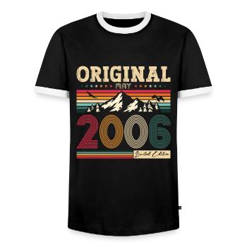 Original 2006 Millésime 2006 18ème anniversaire 2006 - T-shirt contrasté Homme - noir/blanc - Devant - AI Model Female 172 light (172cm) & AI Model Male 178 light (178cm)