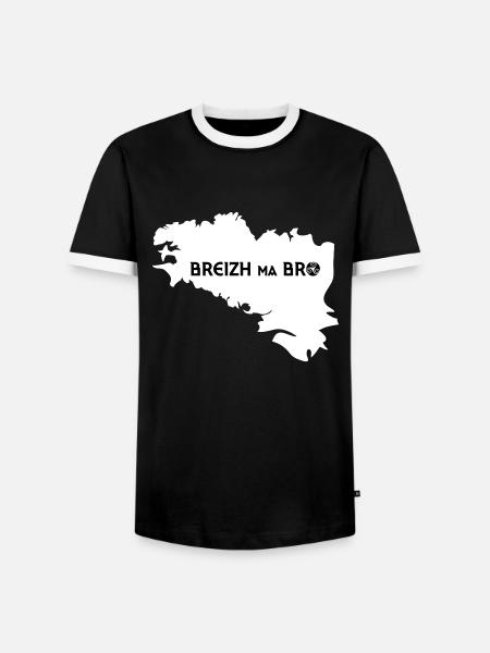 BREIZH MA BRO - Men's Ringer Shirt - black/white