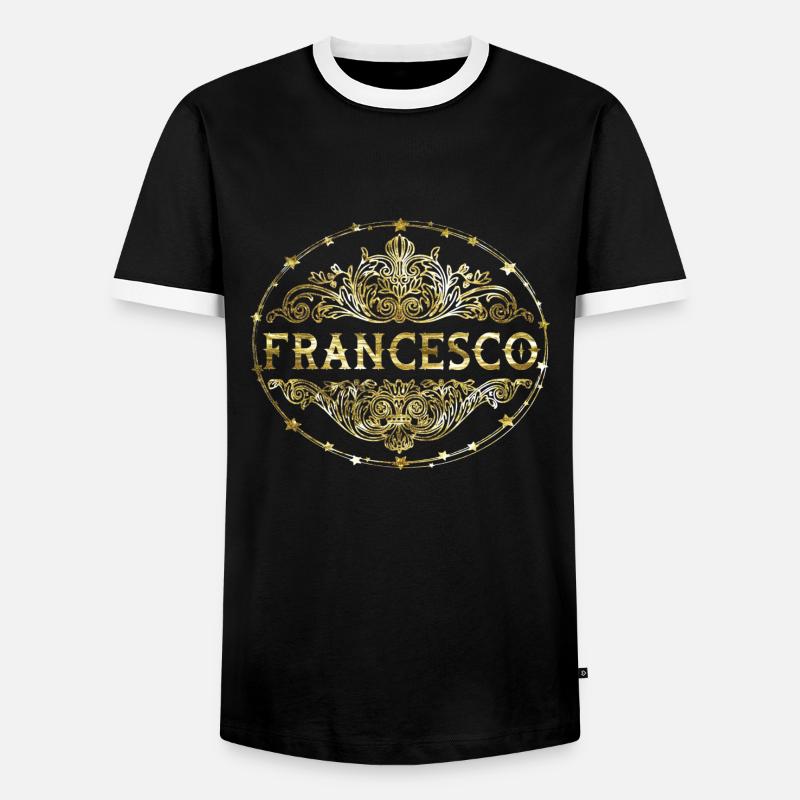 Francesco - Männer Kontrast-T-Shirt - Schwarz/Weiß