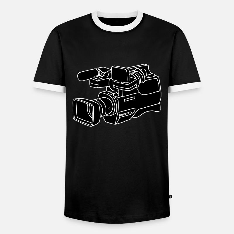 Video camera 2 - Men's Ringer Shirt - black/white