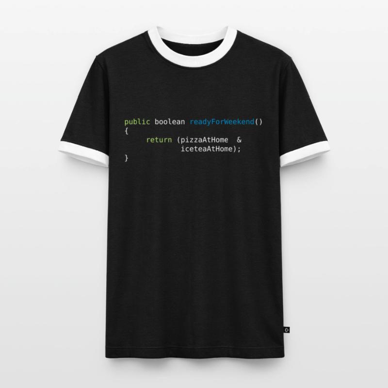 JAVA CODE - READY FOR WEEKEND Men's Ringer Shirt