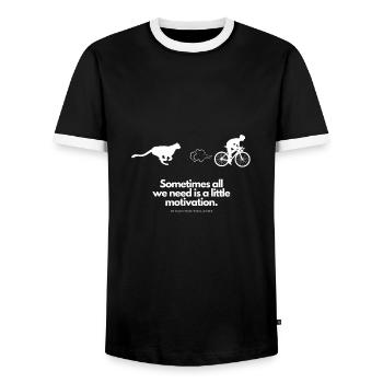 Extra Portion Motivation fr Fahrradfahrer WildPuma - Männer Kontrast-T-Shirt - Schwarz/Weiß - Vorne - AI Model Female 172 light (172cm) & AI Model Male 178 light (178cm)