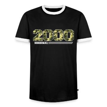 Cadeau Anniversaire 2000 Vintage 2000 Armée - T-shirt contrasté Homme - noir/blanc - Devant - AI Model Female 172 light (172cm) & AI Model Male 178 light (178cm)
