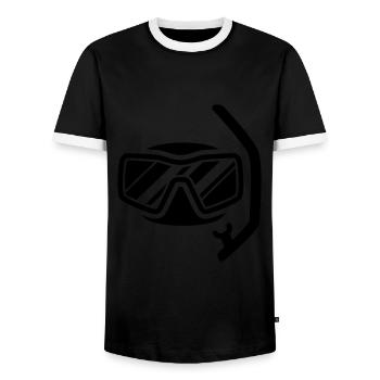 Diving goggles Silhouette - Men's Ringer Shirt - black/white - Front - AI Model Female 172 light (172cm) & AI Model Male 178 light (178cm)