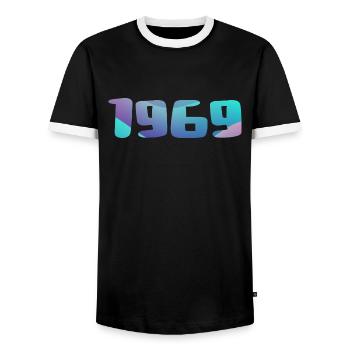 1969 Geburtstagsgeschenk Vintage 1969 Retro 1969 - Männer Kontrast-T-Shirt - Schwarz/Weiß - Vorne - AI Model Female 172 light (172cm) & AI Model Male 178 light (178cm)