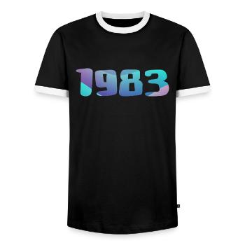 1983 Geburtstagsgeschenk Vintage 1983 Retro 1983 - Männer Kontrast-T-Shirt - Schwarz/Weiß - Vorne - AI Model Female 172 light (172cm) & AI Model Male 178 light (178cm)