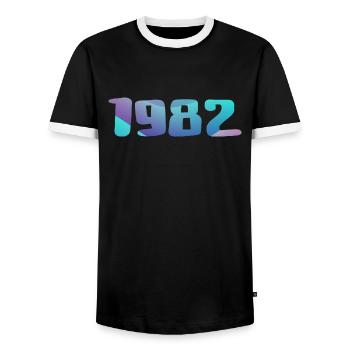 1982 Geburtstagsgeschenk Vintage 1982 Retro 1982 - Männer Kontrast-T-Shirt - Schwarz/Weiß - Vorne - AI Model Female 172 light (172cm) & AI Model Male 178 light (178cm)